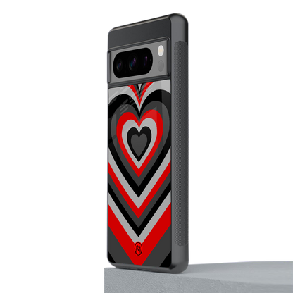 y2k red hearts lucifer edition back phone cover | glass case for google pixel 8 pro