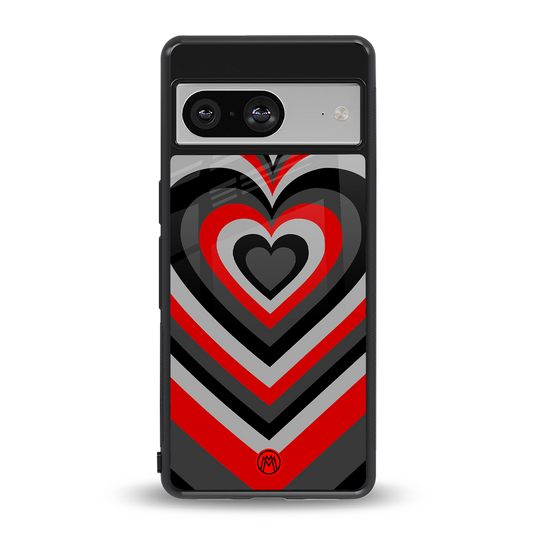 y2k red hearts lucifer edition back phone cover | glass case for Google Pixel 8