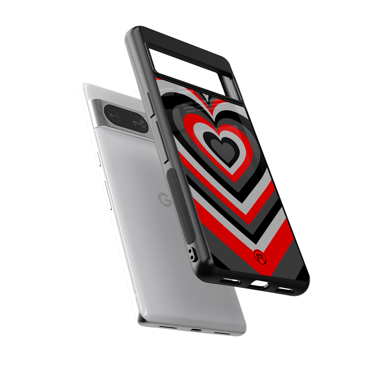 y2k red hearts lucifer edition back phone cover | glass case for Google Pixel 8
