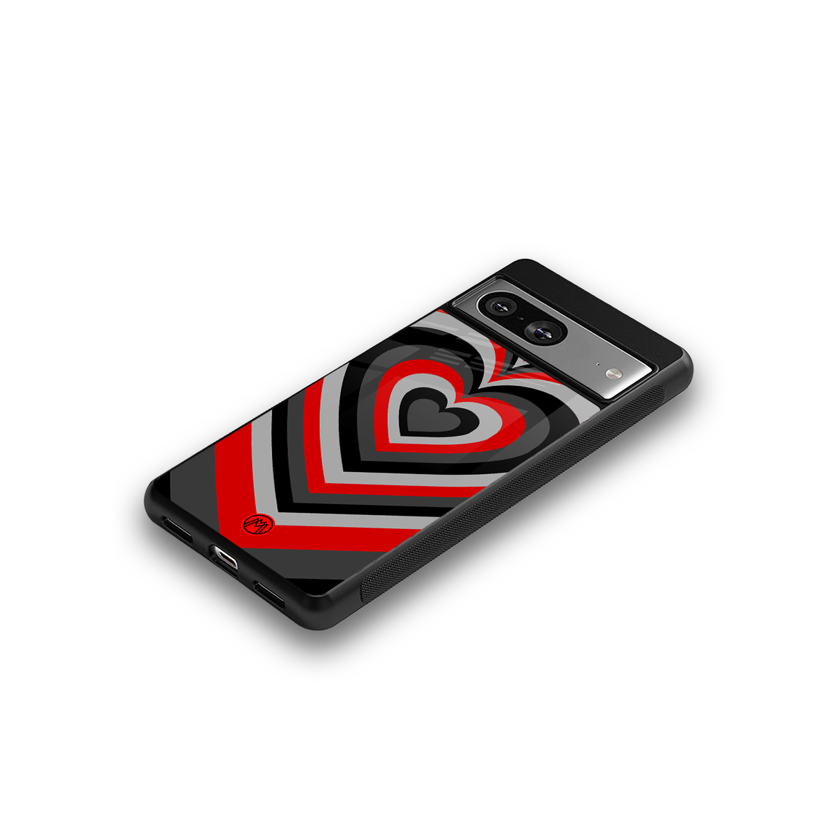 y2k red hearts lucifer edition back phone cover | glass case for Google Pixel 8