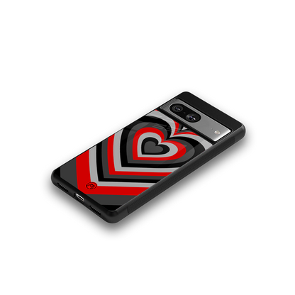 y2k red hearts lucifer edition back phone cover | glass case for Google Pixel 8