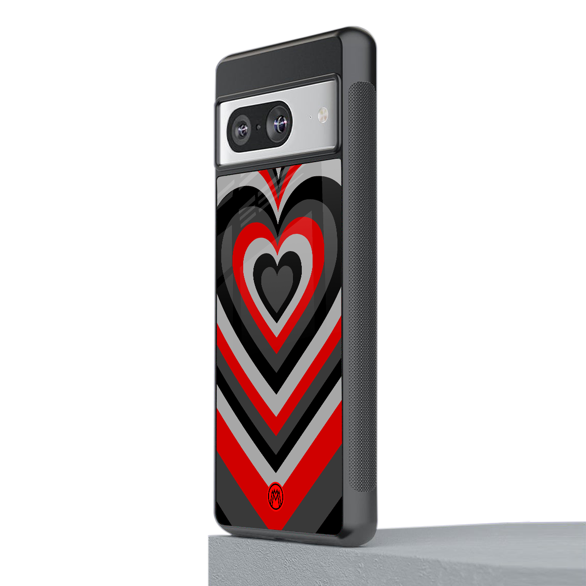 y2k red hearts lucifer edition back phone cover | glass case for Google Pixel 8