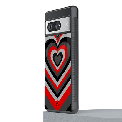 y2k red hearts lucifer edition back phone cover | glass case for Google Pixel 8
