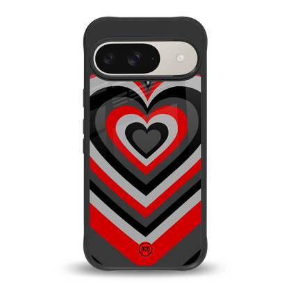y2k red hearts lucifer edition back phone cover | glass case for google pixel 9