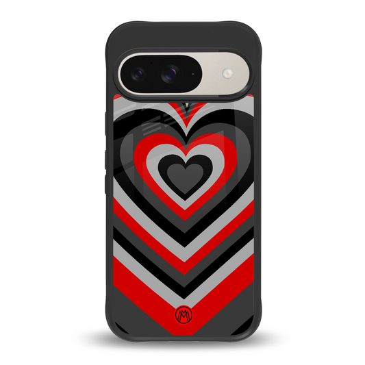 y2k red hearts lucifer edition back phone cover | glass case for google pixel 9