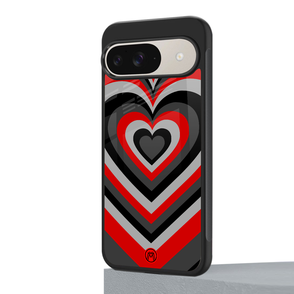 y2k red hearts lucifer edition back phone cover | glass case for google pixel 9