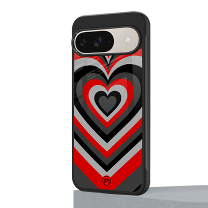 y2k red hearts lucifer edition back phone cover | glass case for google pixel 9