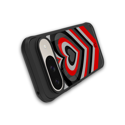 y2k red hearts lucifer edition back phone cover | glass case for google pixel 9