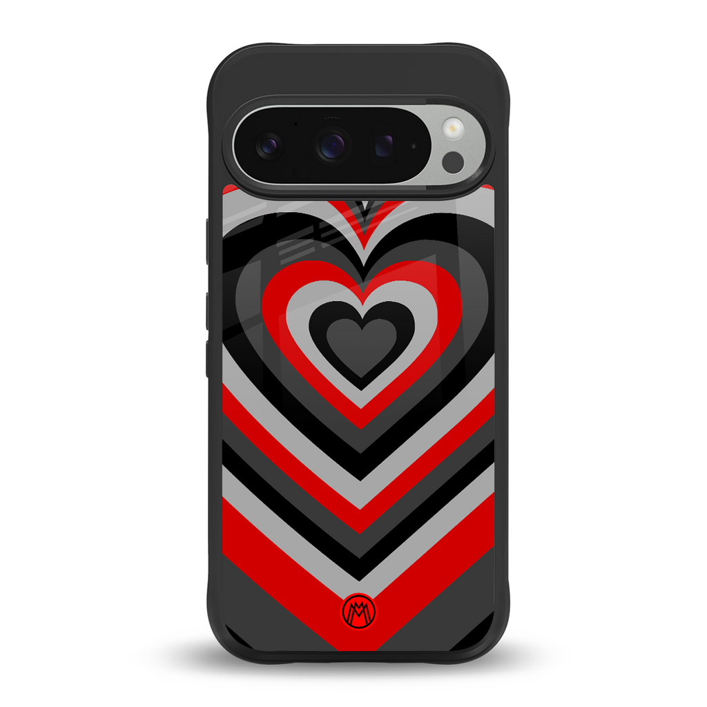 y2k red hearts lucifer edition back phone cover | glass case for google pixel 9 pro
