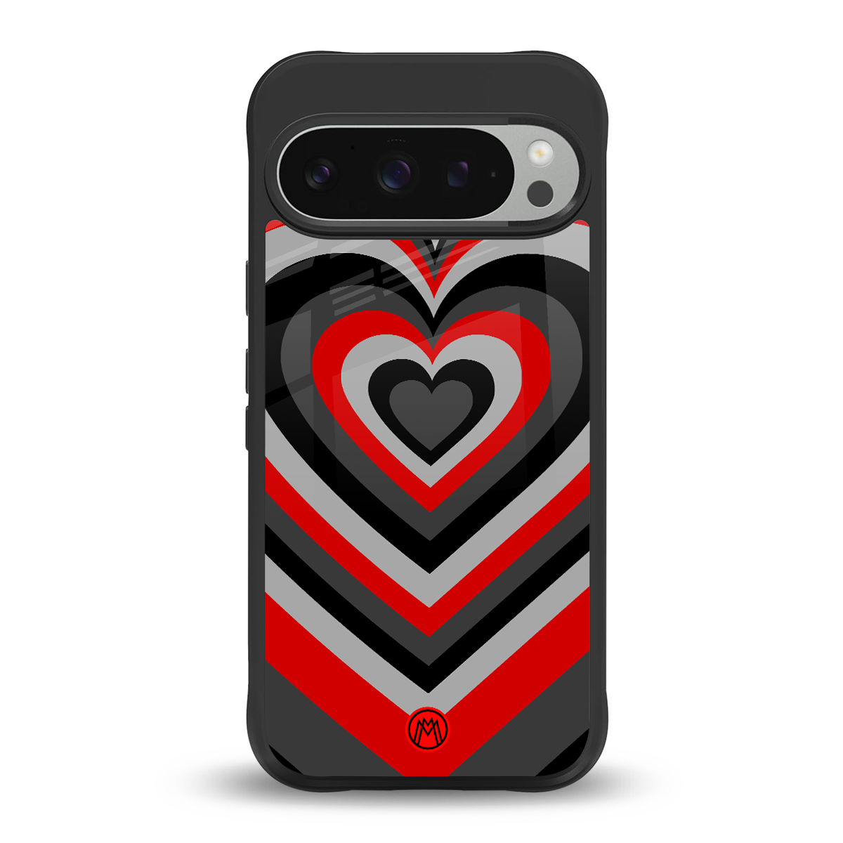 y2k red hearts lucifer edition back phone cover | glass case for google pixel 9 pro
