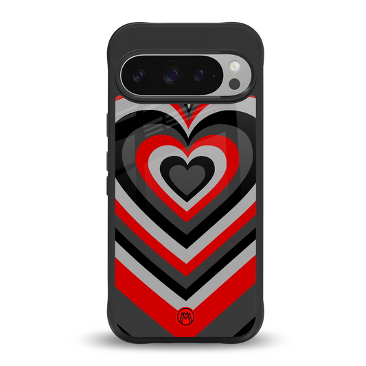 y2k red hearts lucifer edition back phone cover | glass case for google pixel 9 pro