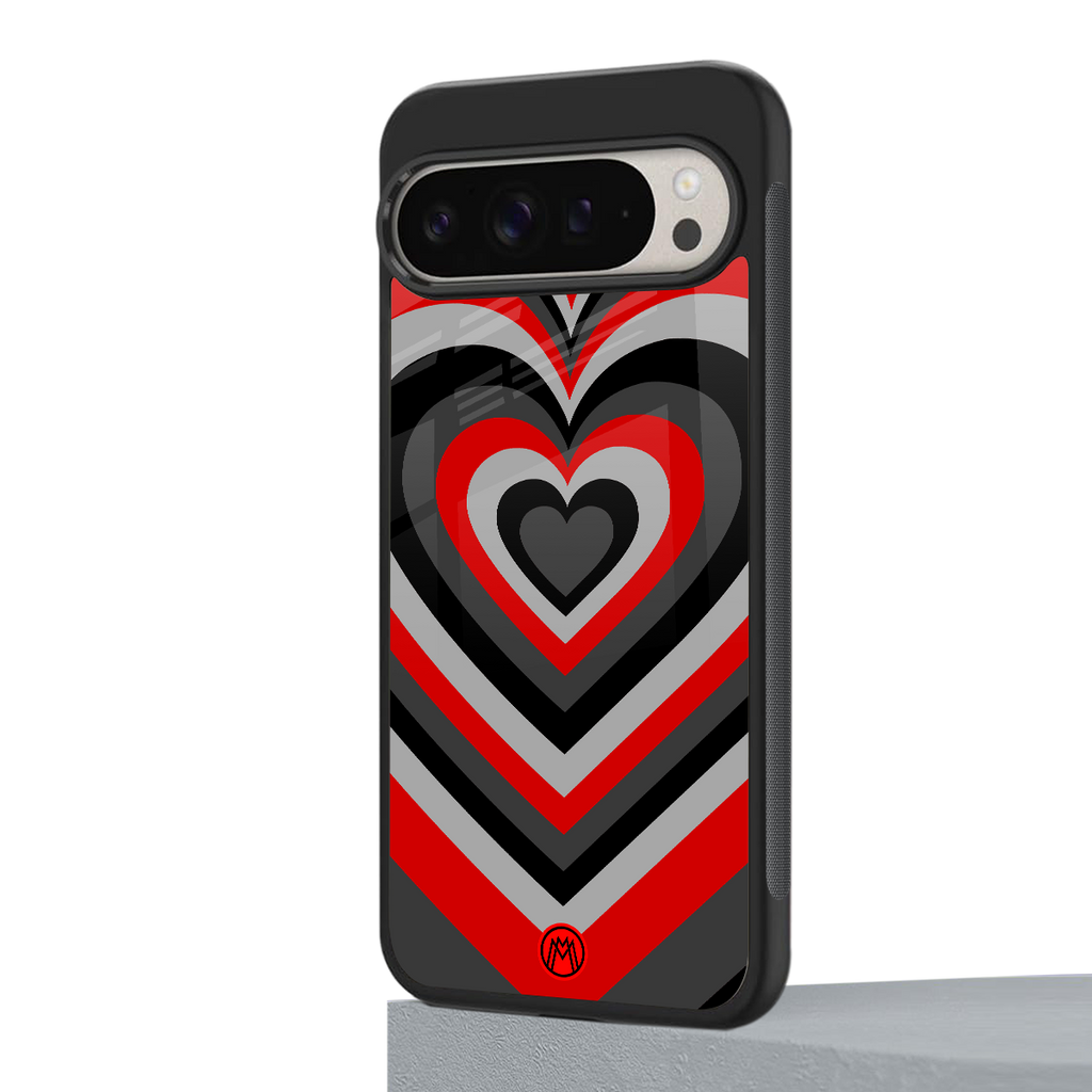 y2k red hearts lucifer edition back phone cover | glass case for google pixel 9 pro