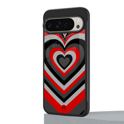 y2k red hearts lucifer edition back phone cover | glass case for google pixel 9 pro