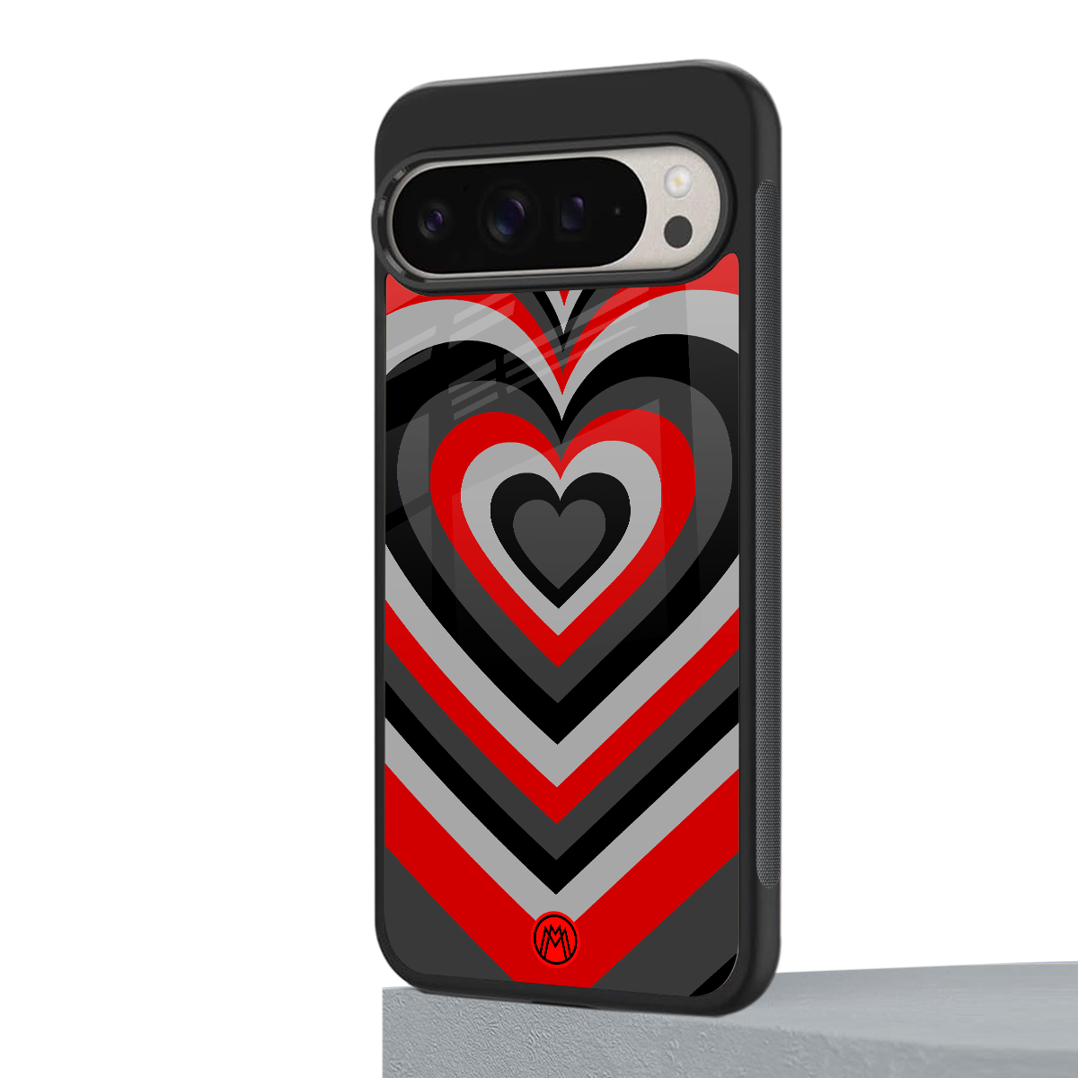 y2k red hearts lucifer edition back phone cover | glass case for google pixel 9 pro xl