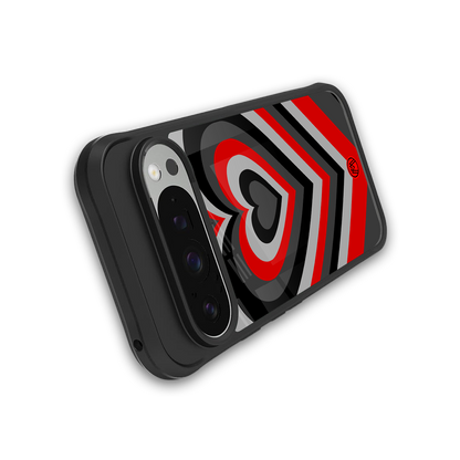 y2k red hearts lucifer edition back phone cover | glass case for google pixel 9 pro xl