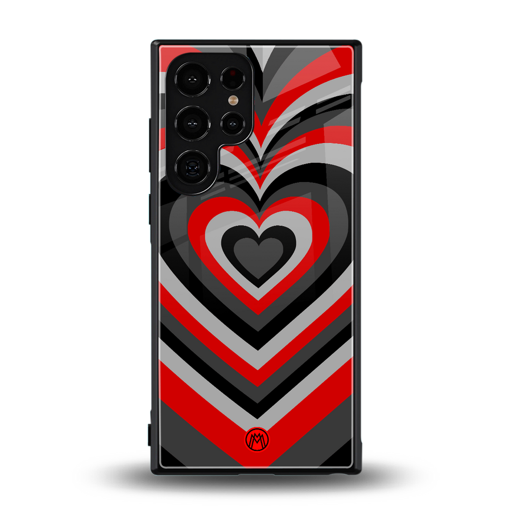 y2k red hearts lucifer edition back phone cover | glass case for samsung galaxy s23 ultra