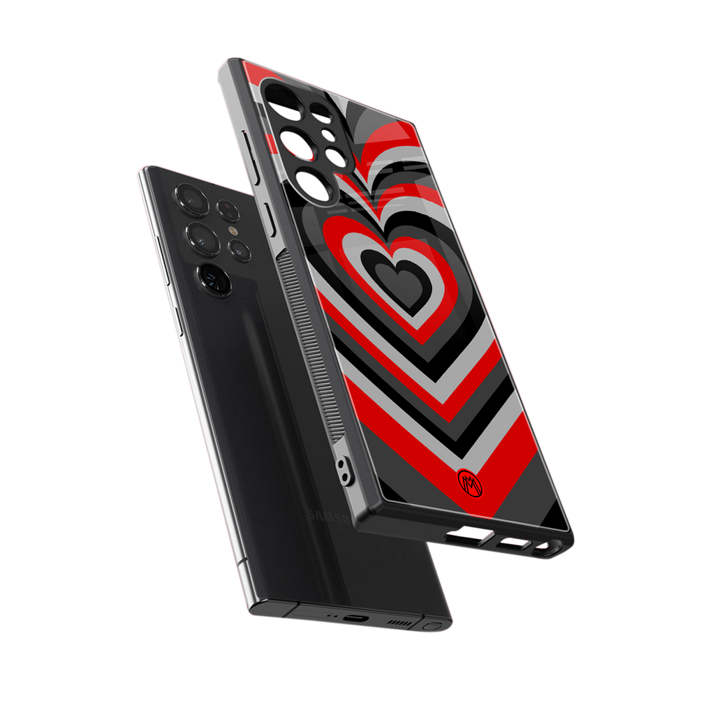 y2k red hearts lucifer edition back phone cover | glass case for samsung galaxy s23 ultra