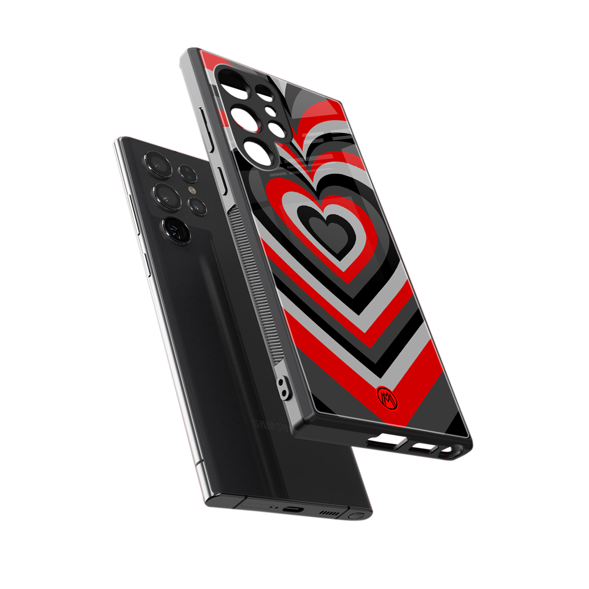 y2k red hearts lucifer edition back phone cover | glass case for samsung galaxy s23 ultra