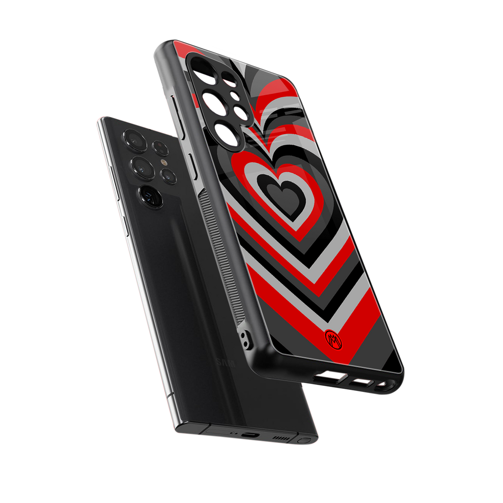 y2k red hearts lucifer edition back phone cover | glass case for samsung galaxy s25 ultra
