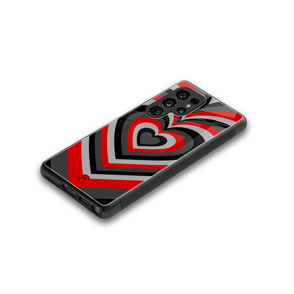 y2k red hearts lucifer edition back phone cover | glass case for samsung galaxy s25 ultra