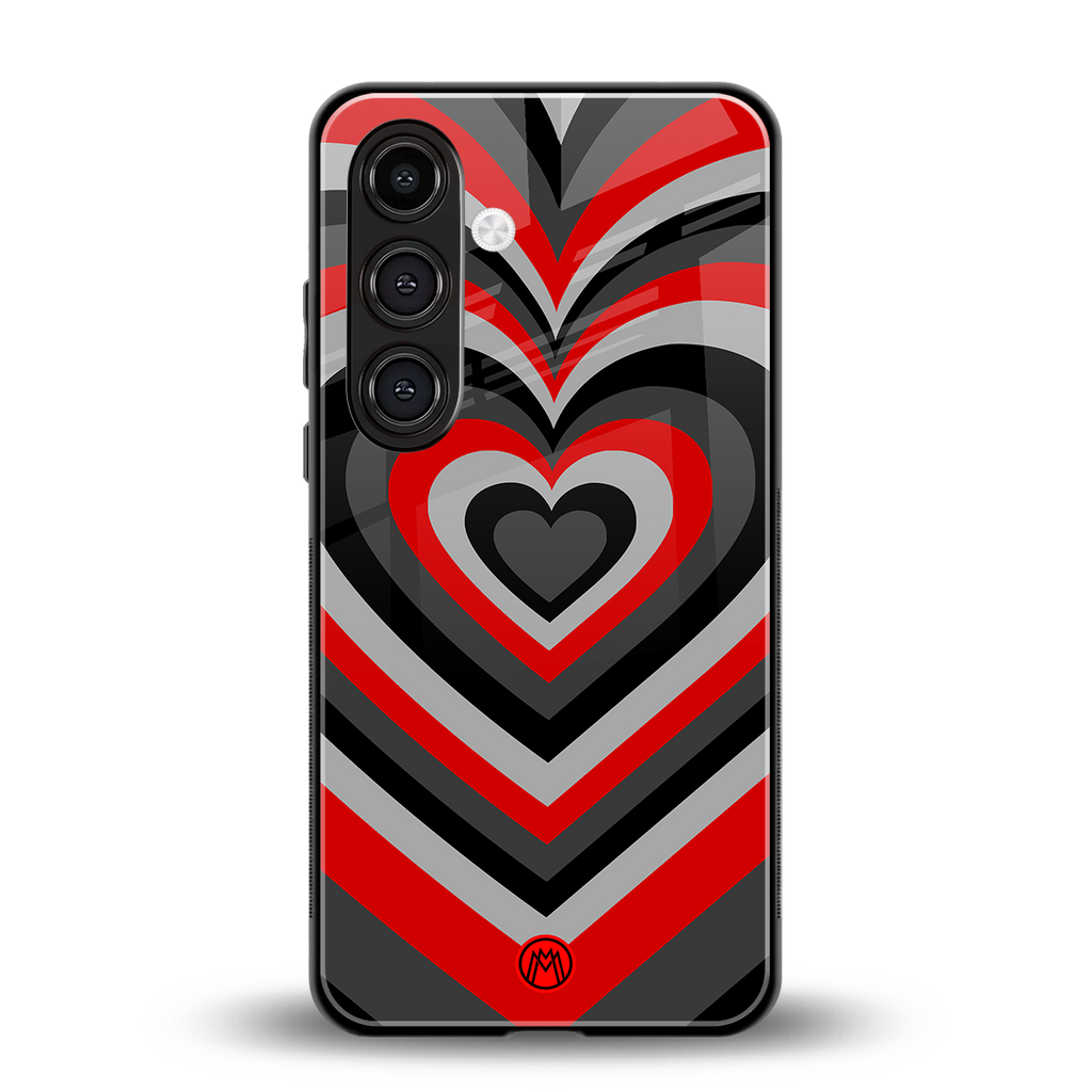 y2k red hearts lucifer edition back phone cover | glass case for samsung galaxy s24