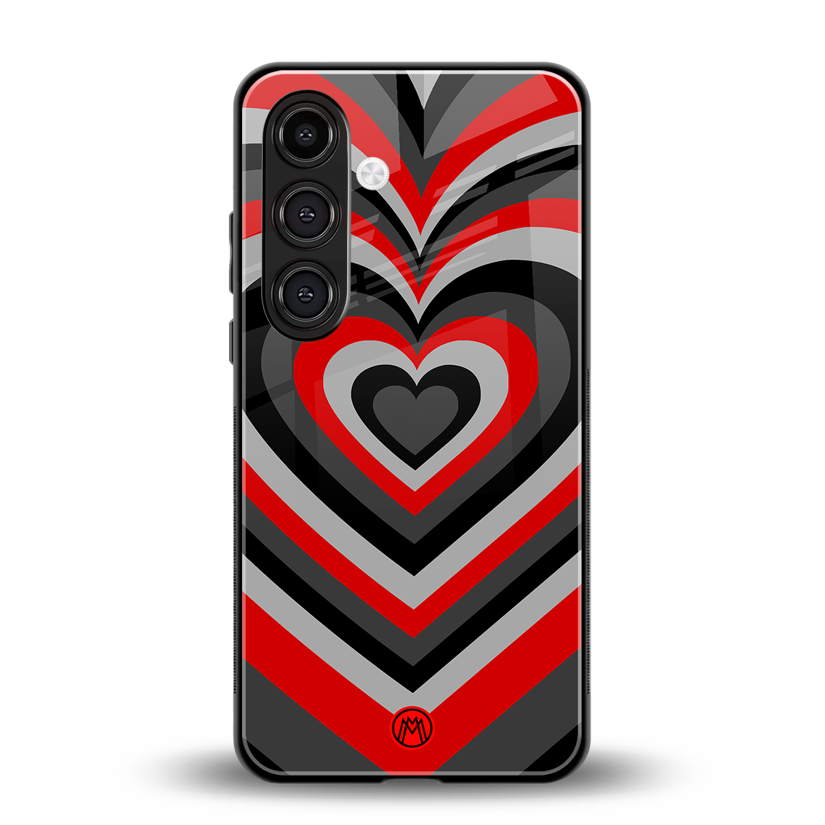 y2k red hearts lucifer edition back phone cover | glass case for samsung galaxy s25 plus