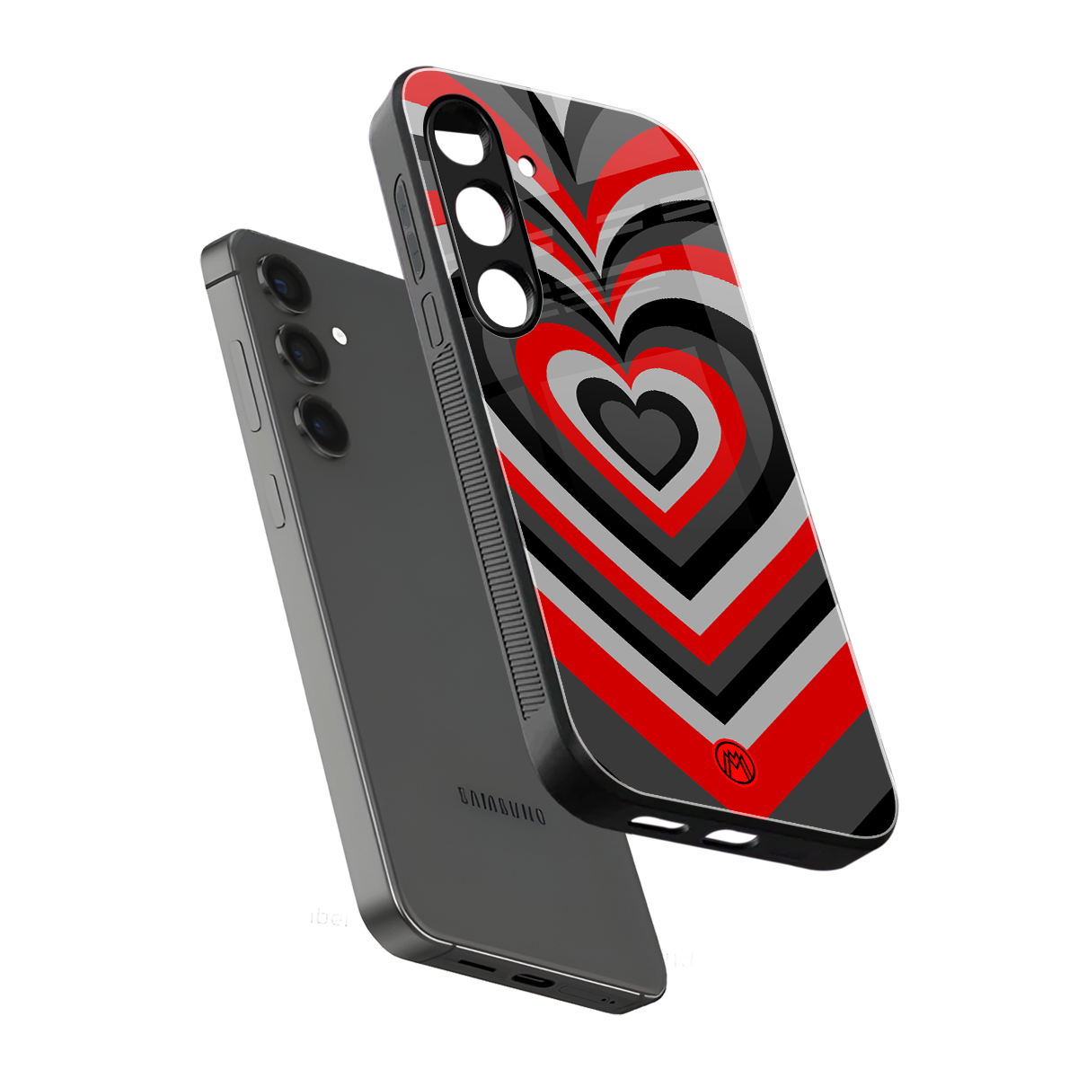 y2k red hearts lucifer edition back phone cover | glass case for samsung galaxy s24 plus