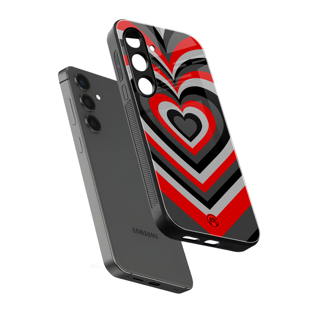 y2k red hearts lucifer edition back phone cover | glass case for samsung galaxy s25 plus