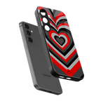 y2k red hearts lucifer edition back phone cover | glass case for samsung galaxy s24 fe