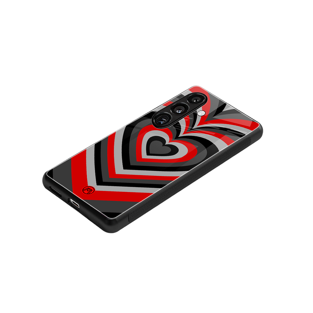 y2k red hearts lucifer edition back phone cover | glass case for samsung galaxy s25 plus