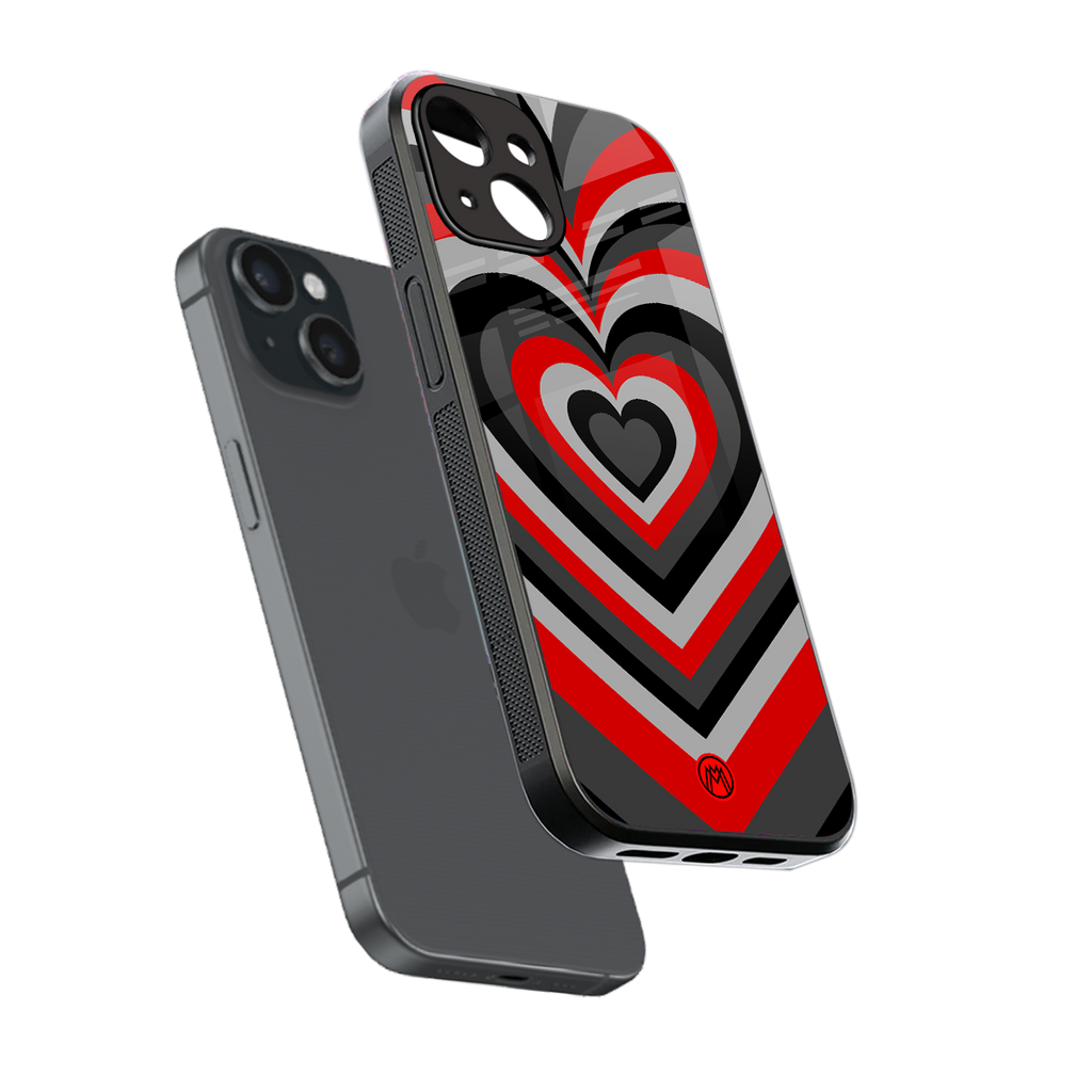y2k red hearts lucifer edition back phone cover | glass case for iphone 14