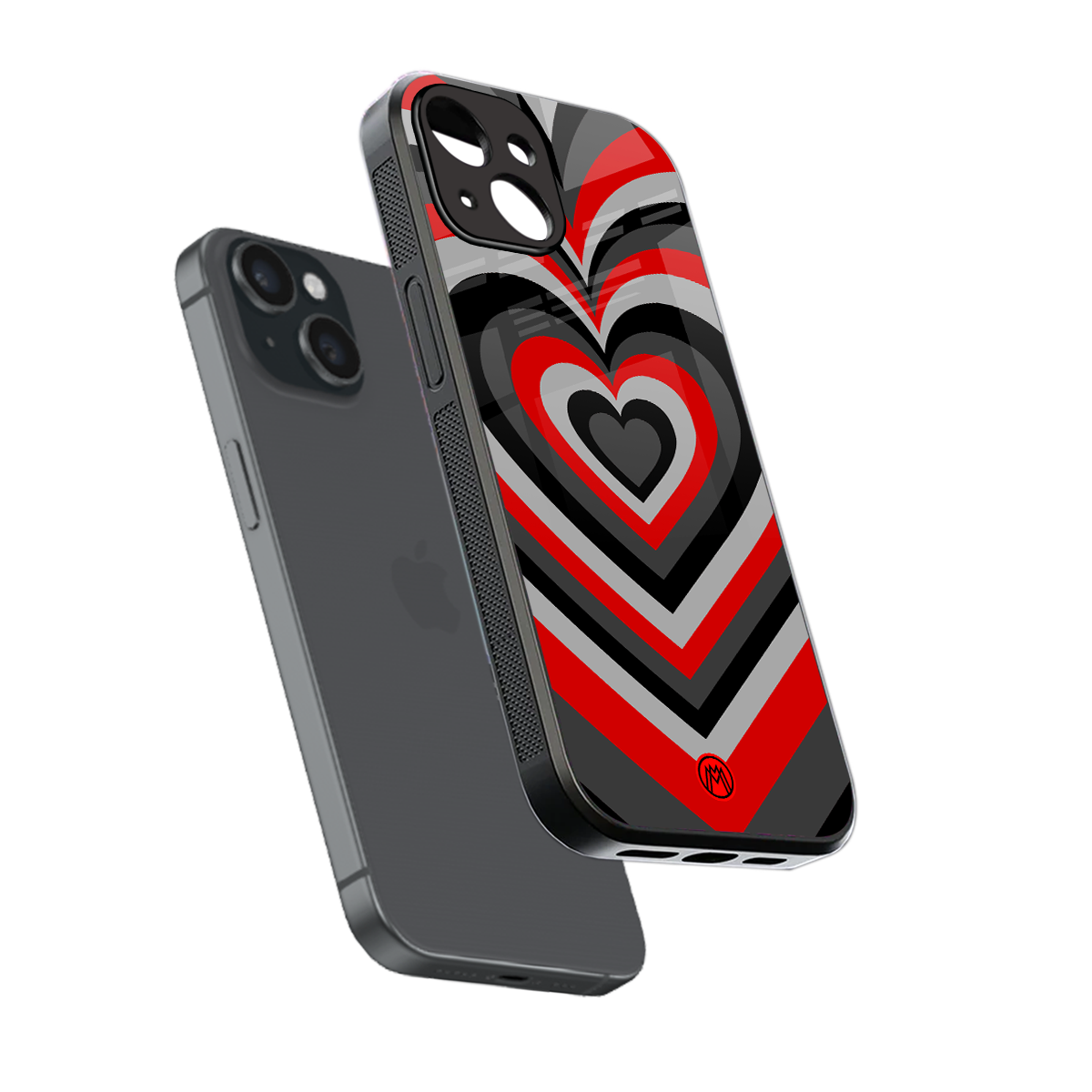 y2k red hearts lucifer edition back phone cover | glass case for iphone 14