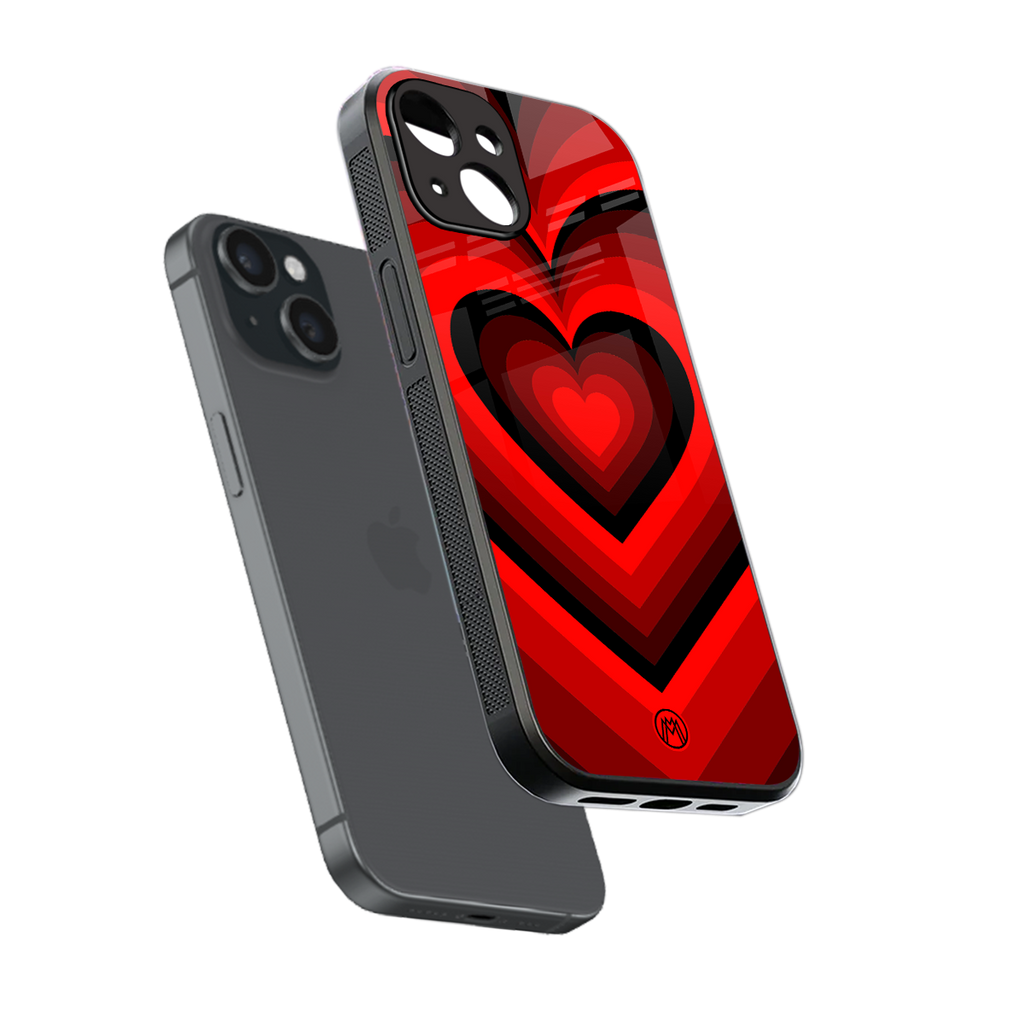 y2k red hearts wine edition back phone cover | glass case for iphone 13 mini