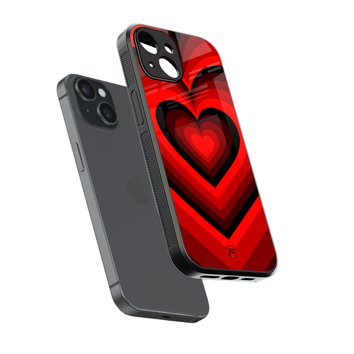 y2k red hearts wine edition back phone cover | glass case for iphone 13 mini