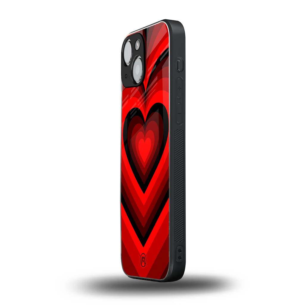 y2k red hearts wine edition back phone cover | glass case for iphone 13 mini