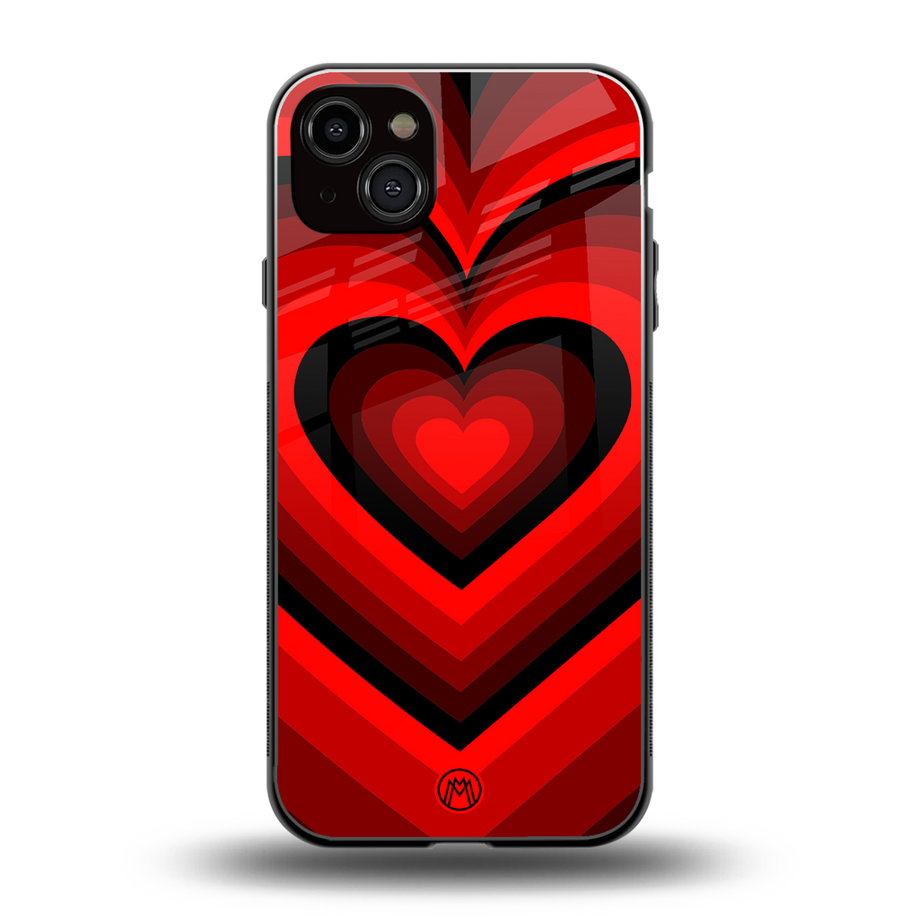 y2k red hearts wine edition back phone cover | glass case for iphone 14 plus