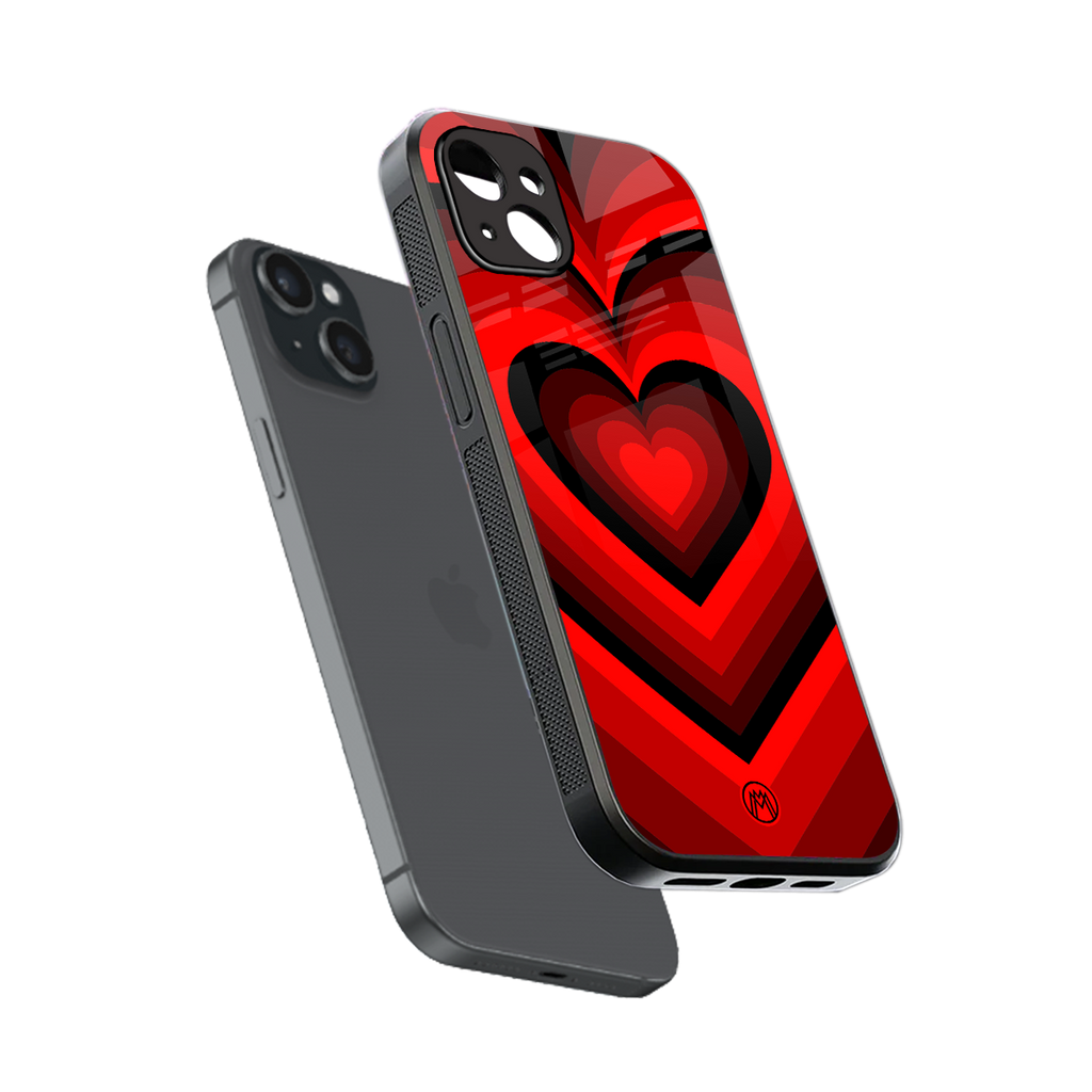 y2k red hearts wine edition back phone cover | glass case for iphone 15 plus