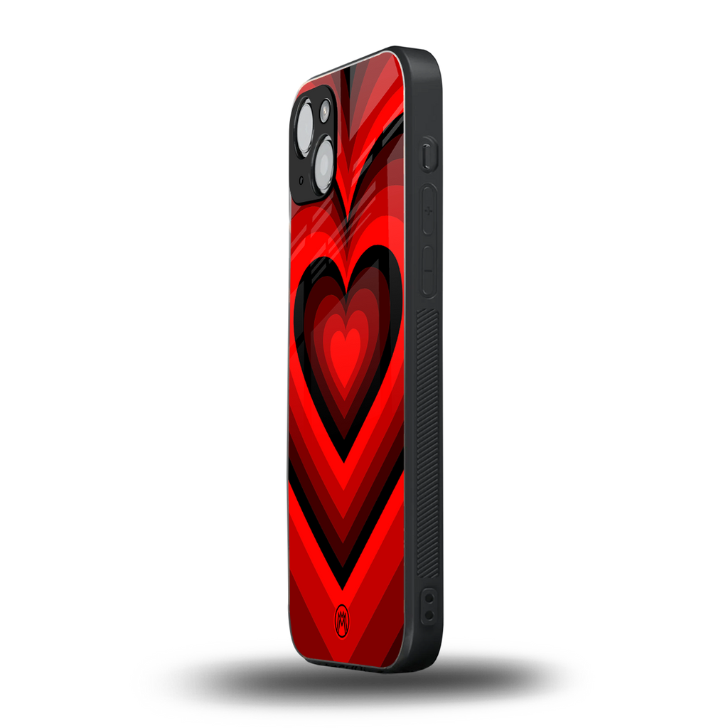 y2k red hearts wine edition back phone cover | glass case for iphone 15
