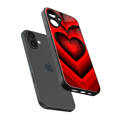 y2k red hearts wine edition back phone cover | glass case for iphone 16 plus