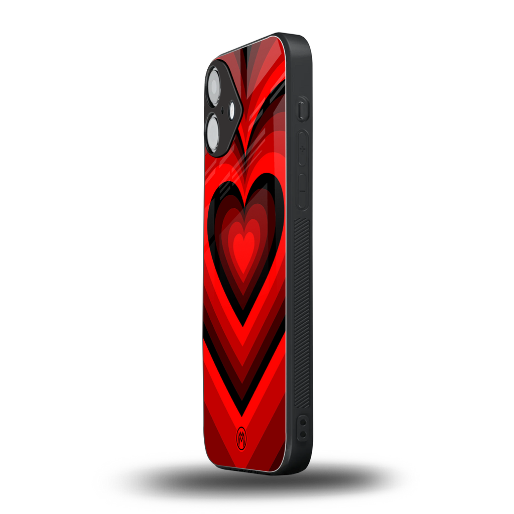 y2k red hearts wine edition back phone cover | glass case for iphone 16 plus