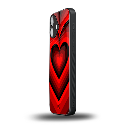 y2k red hearts wine edition back phone cover | glass case for iphone 16 plus