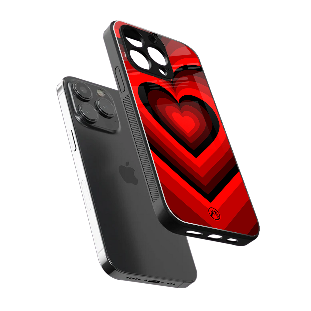 y2k red hearts wine edition back phone cover | glass case for iphone 16 pro