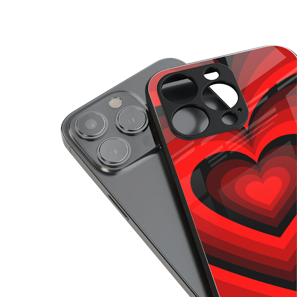 y2k red hearts wine edition back phone cover | glass case for iphone 16 pro