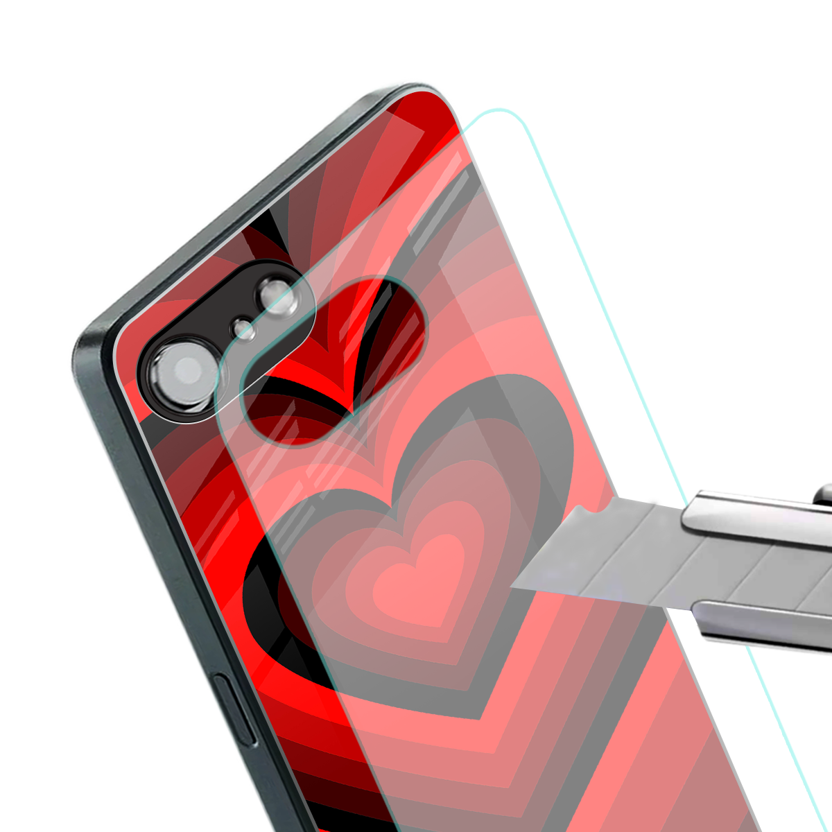 y2k red hearts wine edition back phone cover | glass case for iphone 16e