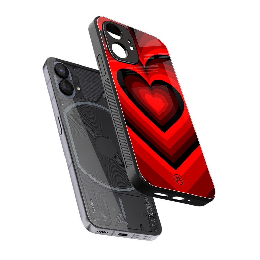 y2k red hearts wine edition back phone cover | glass case for nothing phone 1