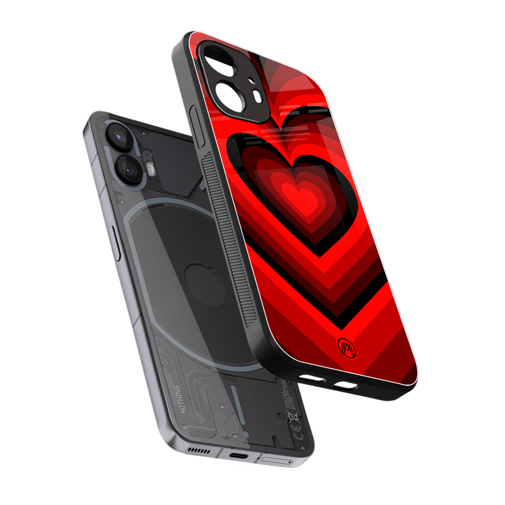 y2k red hearts wine edition back phone cover | glass case for nothing phone 2