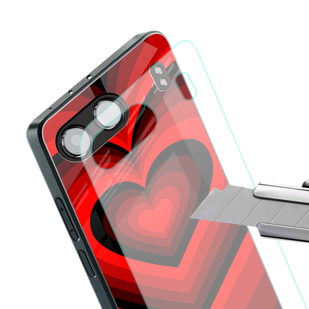 y2k red hearts wine edition back phone cover | glass case for oneplus nord 4