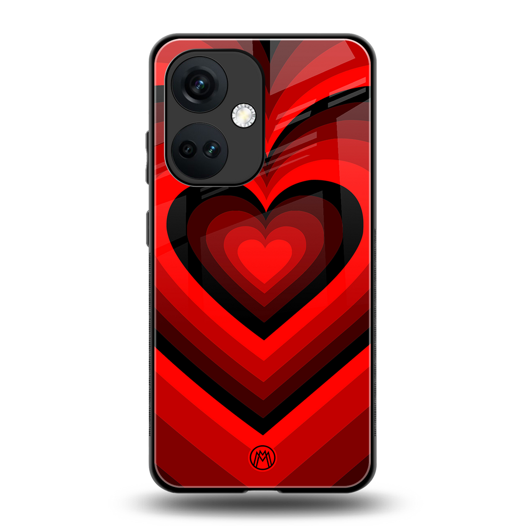 y2k red hearts wine edition back phone cover | glass case for oneplus nord ce 3