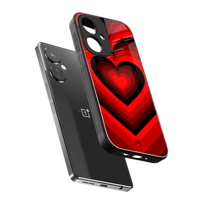 y2k red hearts wine edition back phone cover | glass case for oneplus nord ce 3