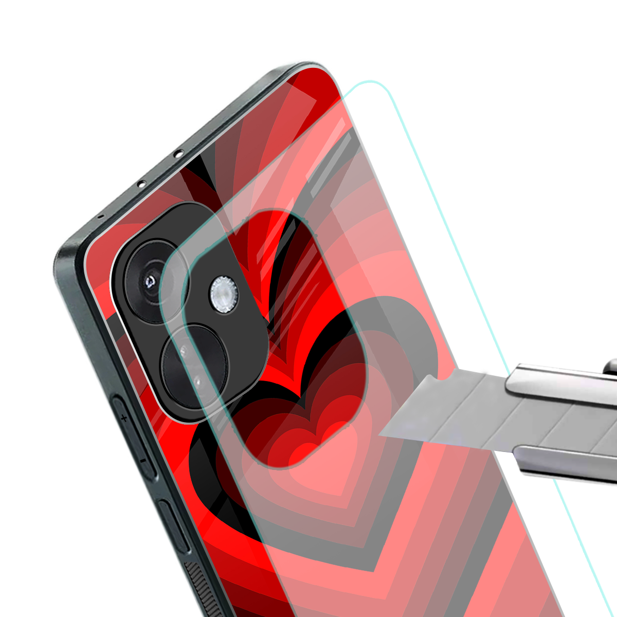 y2k red hearts wine edition back phone cover | glass case for oneplus nord ce 3